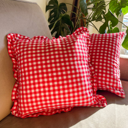 Housse de coussin froufrou - La charmante