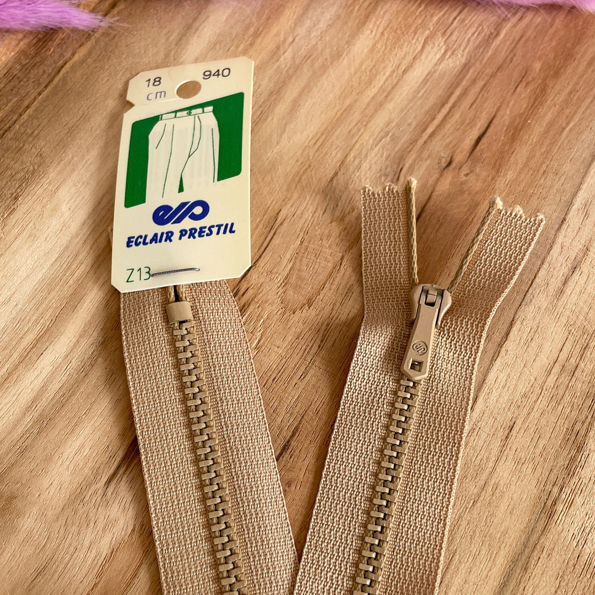 Fermeture éclair 18 cm - métal pantalon plaqué - Z13 PRESTIL