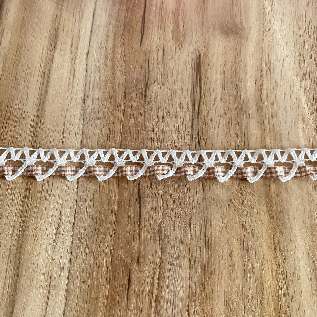 Galon vichy dentelle 15 mm